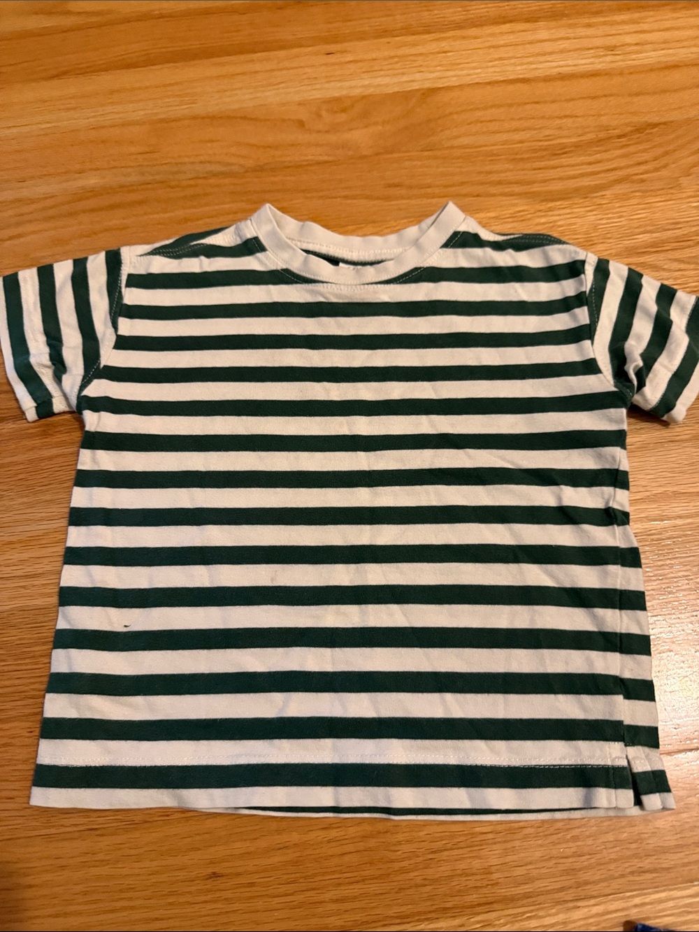 Zara Green & White Striped Short Sleeve Tee